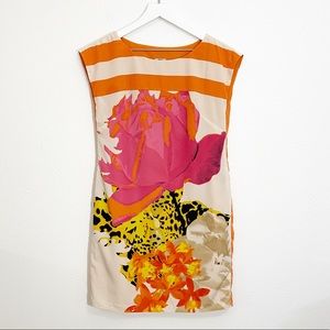 Worthington Orange Pink Floral Shift Dress
